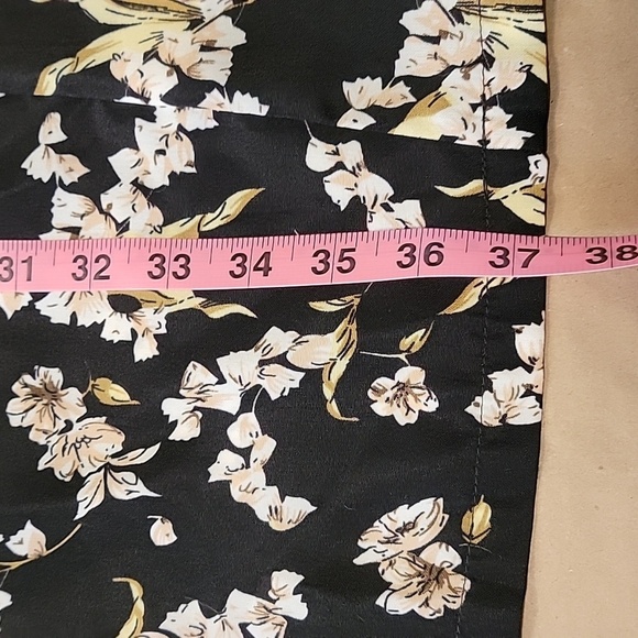 Liquorish Size 10/38 Black with Cream & Tan Floral Pattern Midi Dress, NEW w/Tag - Picture 10 of 12